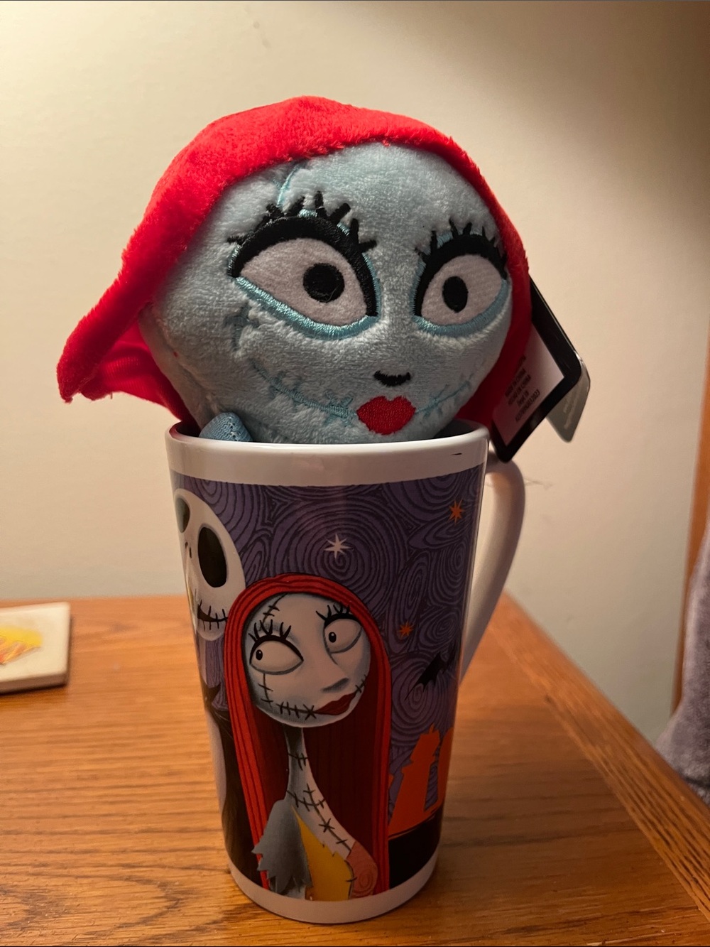 Disney Ceramic Mug with The Nightmare Before Christmas Logo and Plush Sally Doll